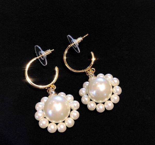 

women pearl earrings summer lovely earrings for women geometry circle simulated pearl stud earrings, Golden;silver