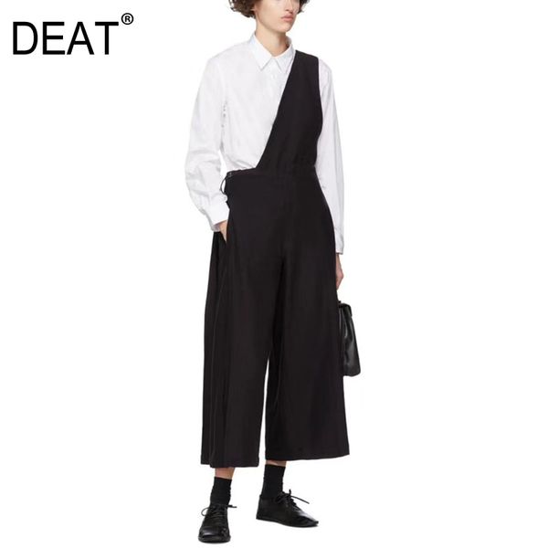 

deat 2020 new spring and summer straps full length flare bottoms new design female jumpsuit, Black;white