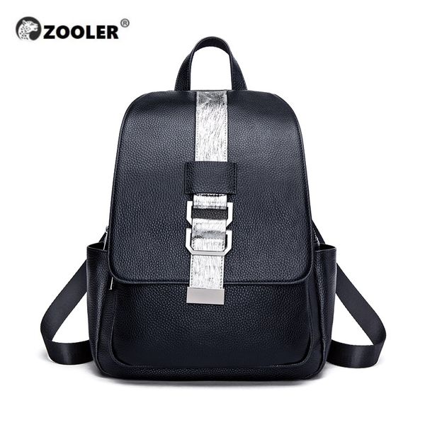 

zooler cow leather backpacks women casual belt hardware designed black genuine leather backpacks for girls fashion female#hs206