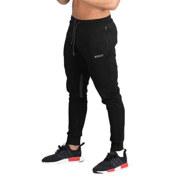 

fashion men sweatpants casual streetwear joggers pants men fitness bodybuilding trousers men military joggers male gym clothing, Black