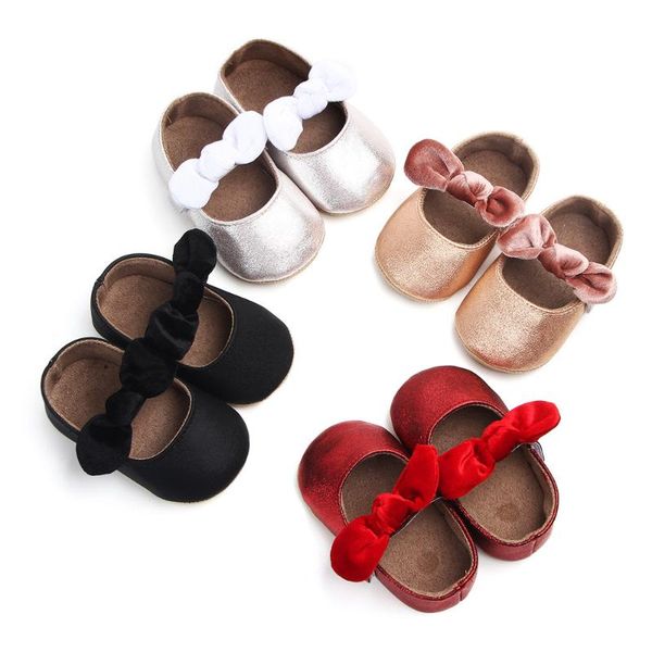 

new born pu leather baby girls first walkers shoes infant baby princess girl butterfly knot shoes toddler prewalkers crib sho