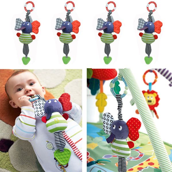 

kids elephant lathe hang baby soft dolls educational toys teether