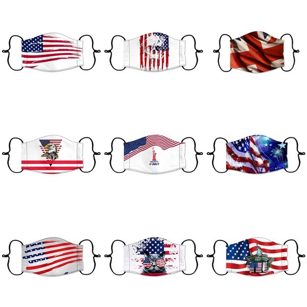 

funny face mask cartoon printed reusable usa flag 3d leopard animal print anti dust washable outdoor mouth er designer masks ljja4083 #5491