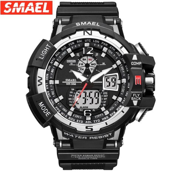 

casual watch men waterproof montre homme men's writswatch led digital watches men clock led reloj hombre big sport watches, Slivery;brown