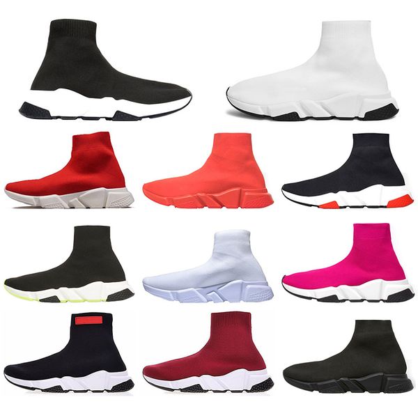 

luxury designer casual sock shoes speed trainer black red triple black fashion brand socks boots good quality sports sneaker shoe