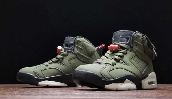 

2020 kids basketball shoes travis 6 ts big kids designer shoes boys childrens streetball trainers leather boots sneakers eur 28-35, Black