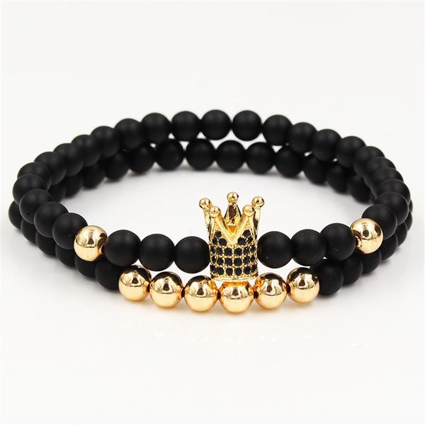 

black diamond crown бисер браслет иисуса крест браслет мужские браслеты золото серебро ювелирные изделия onyx корона черепа леопарда головы, Golden;silver