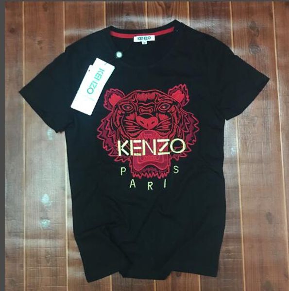 

2019 summer men's new men's short-sleeved embroidery t-shirt youth trend breathable, White;black