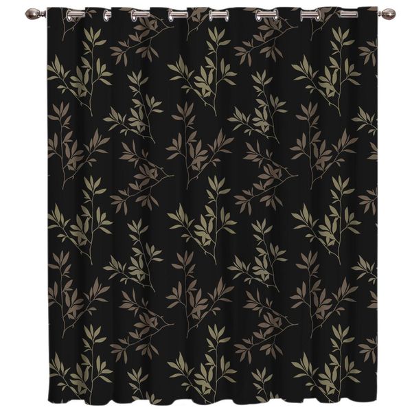 

autumn style of plants living room blackout drapes indoor fabric decor curtain panels with grommets window treatment sets window