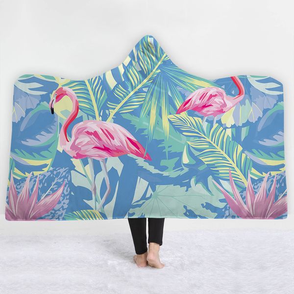 

blue background blanket keep warm soft comfortable lovely ostrich blanket green leaves style selling fashion