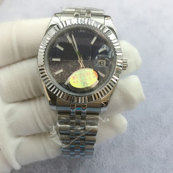 

date just automatic movement eta 2813 mens watches 50m sapphire glass stainless steel solid clasp mens wristwatches montre de luxe, Slivery;brown