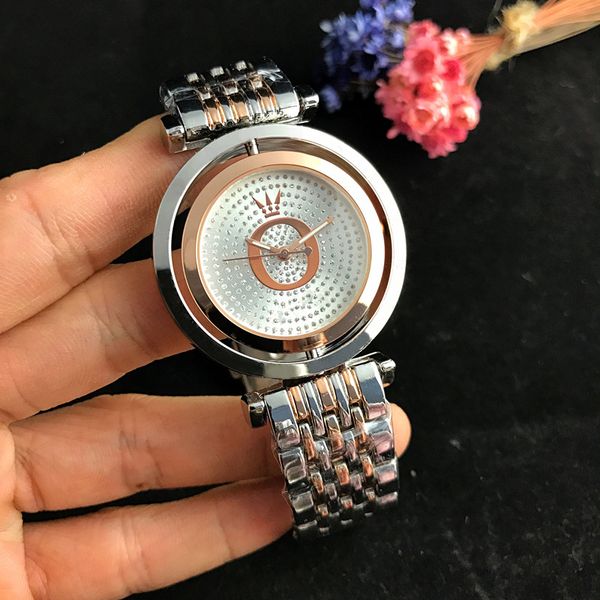 

women watch fashion silver gold dial stainless steel band quartz wrist watches gifts relogiosfeminino match fit pandoraes, Slivery;brown
