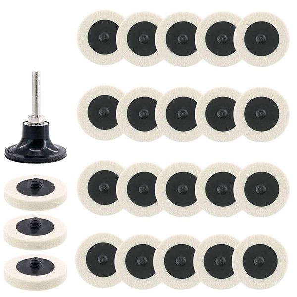 

2 inch compressed wool fabric qc disc polishing buffing pads wheels with 1pcs 2 inch disc pad holder with 1/4 shank perfect