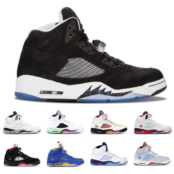 

Best Jumpman 5 V 5s Ice blue Men Basketball Shoes Metallic White Fire Red Fresh Prince Michigan Mens Trainer Basket Ball Chaussures