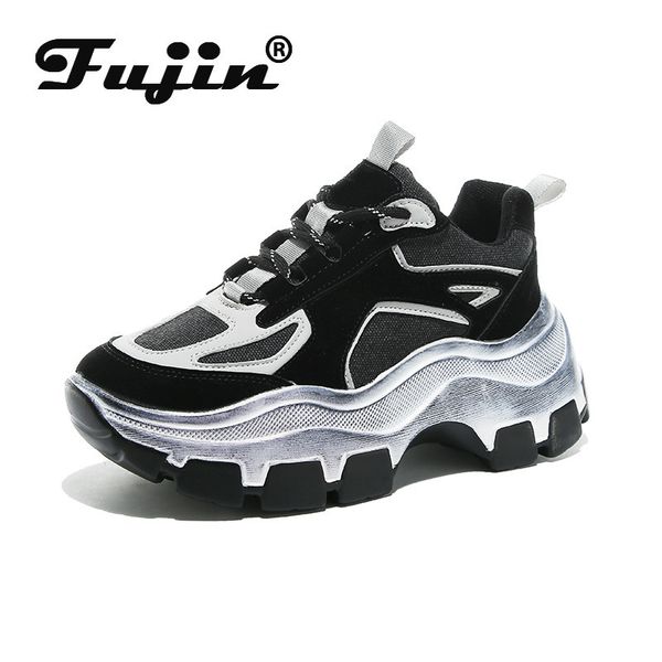 

fujin зимние кроссовки женщины dropshipping папа чистка толстым дном круглый toe дыхание досуг женщины вулканизацию обувь mx200425, Black