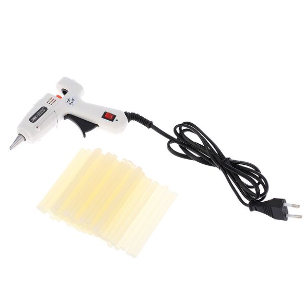 

25w melt air glue gun high temp heater mini gun repair heat tool w/ 50pcs glue sticks 1pc stand for metal/wood working