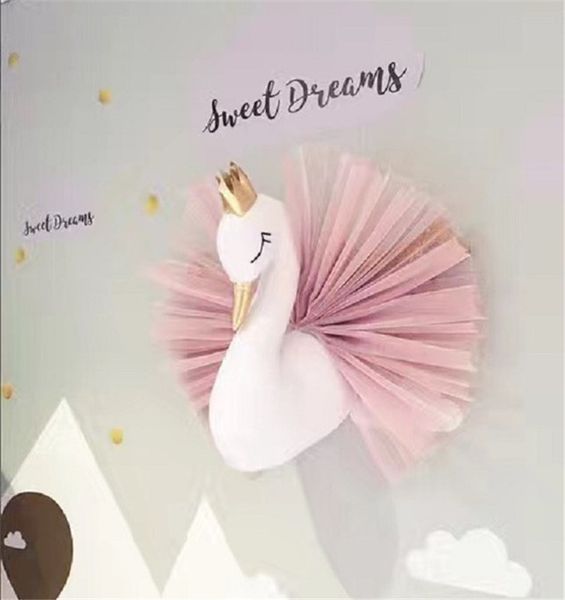 

christmas nail+swan wall hanging ins doll crown lace unicorn baby kids comforting gift toys bunny sleeping stuffed plush cushion y200623