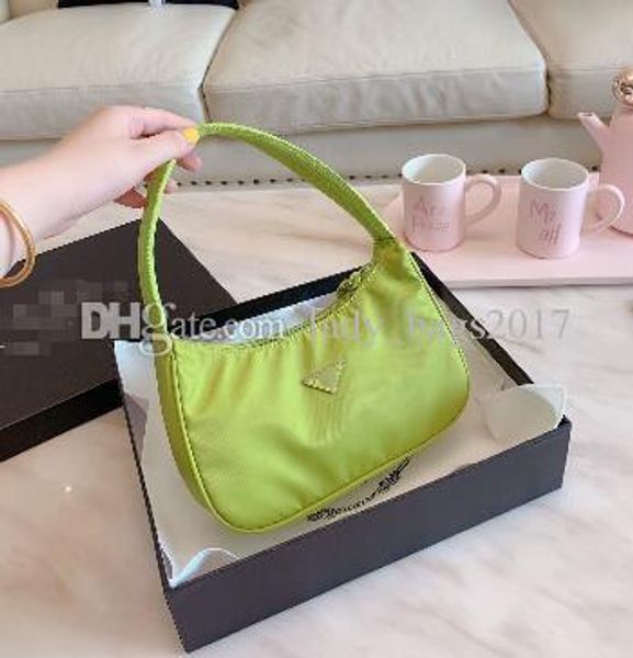 

newset luxury women designer bags nylon purse crescent bag match fabric fluorescent handbags lady wallet totes parachute fabric totes