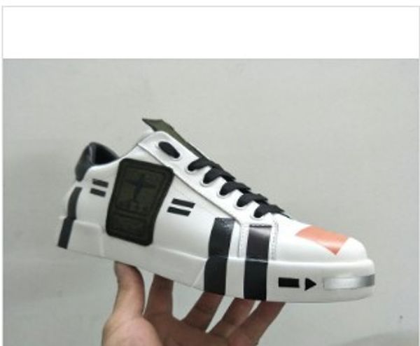

brand fashion luxury designer women shoes gold low cut leather flat designers men womens casual sneakers 36-46 hk01, Black