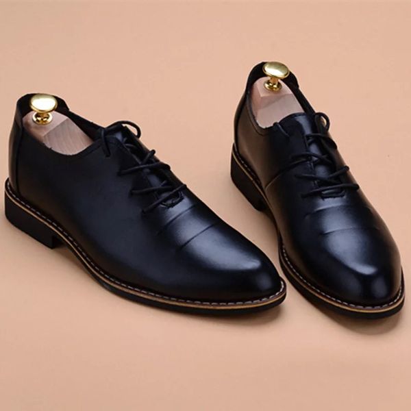 

spring and autumn season men's business casual shoes non-slip dress pointed british small black shoes working young men's shoes