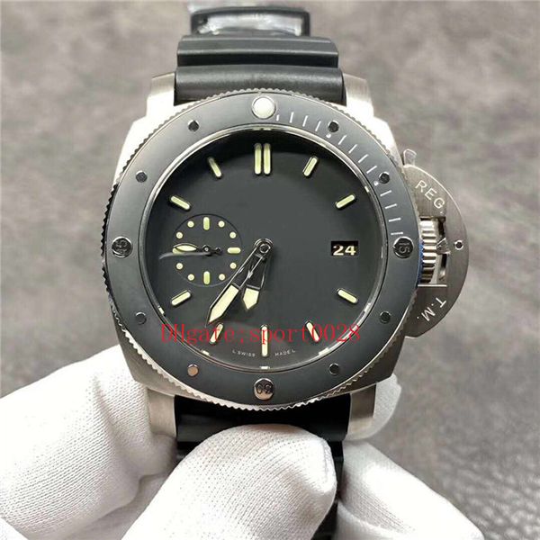 

the new watch in 2020 47mm sapphire mirror ceramic bezel leather watchband montre de luxe watches, Slivery;brown