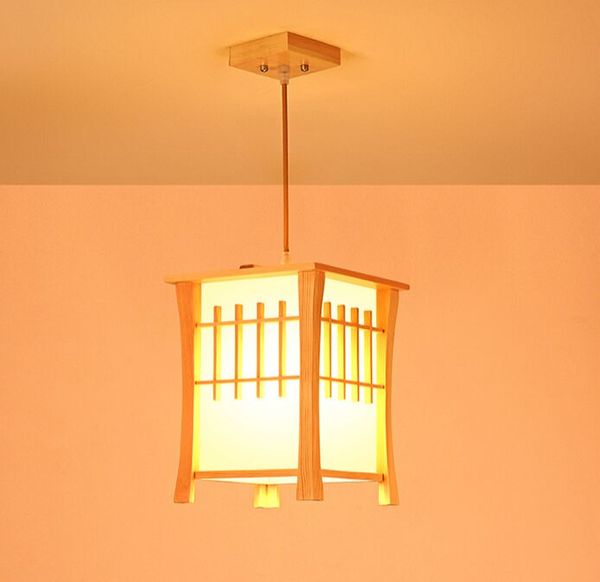 NOVO clássico balcão de madeira Lâmpadas Pingente estilo japonês Sala de jantar Pendant Light Corredor Corredor luminária MYY
