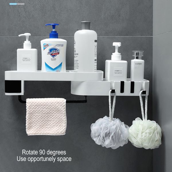 

1 pc practical bathroom storage plastic bathroom kitchen storage rack organizer shower shelf suction shelf