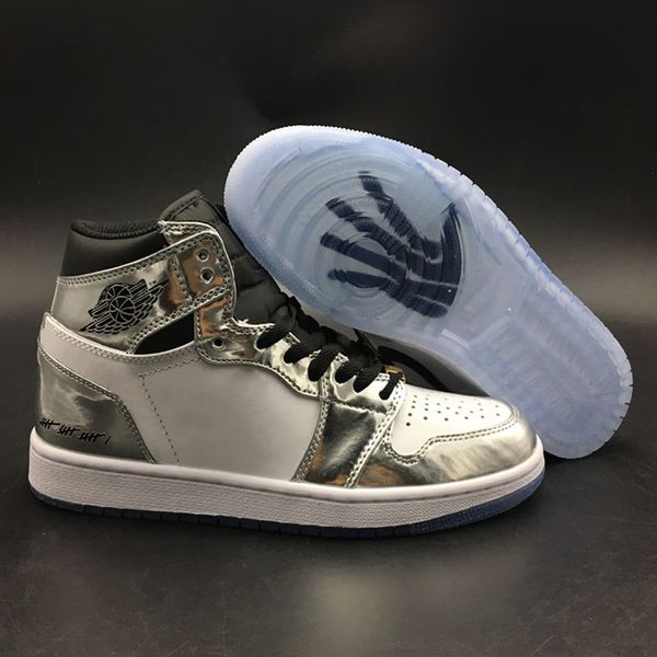 

1 og high pass the torch hi think 16 basketball shoes men 1s silver white sports sneakers new