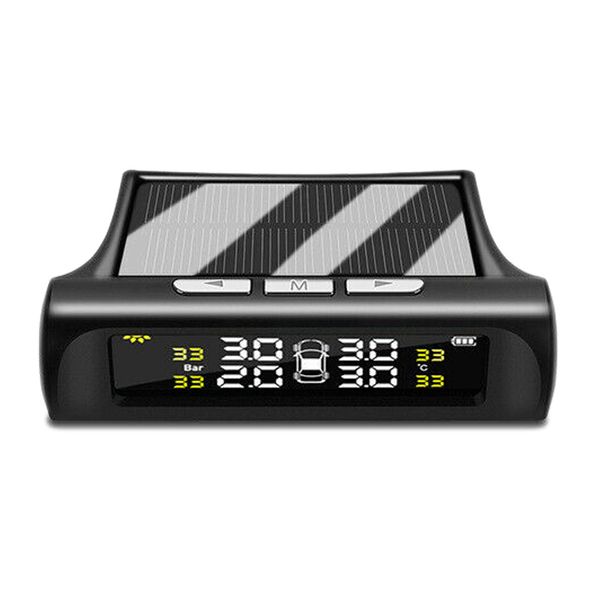 

car tpms tire pressure monitoring tire pressure tester with solar power charging system digital lcd display auto security voic