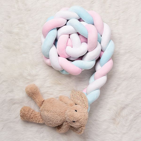 

long plush knot rope baby room decoration soft cushion bolster bed fence braided strip weave stuffed pp cotton solid comfortable pillow