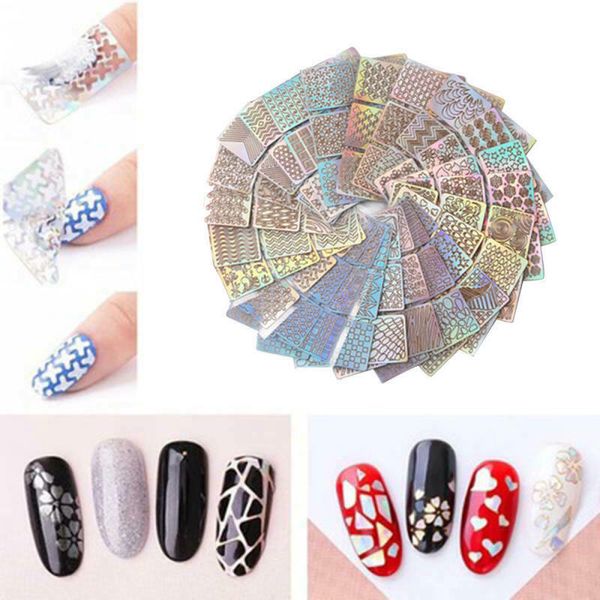 

nail art water transfers stickers decals flowers print stamping a987, Black