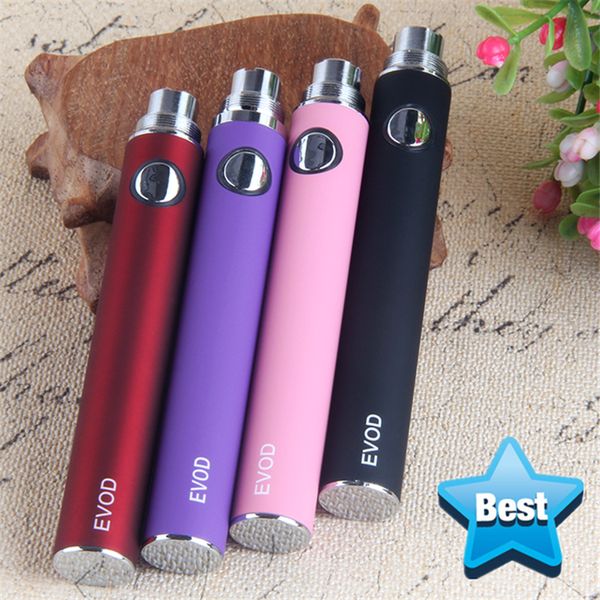 MOQ 5Pcs 100% Qualidade Pré-aquecimento VV Bateria EVOD Tensão Variável 2.6~4.0V 510 Fio Vape Pen 650 900 1100 mAh eGo Twist Ecig Batteries Vapes