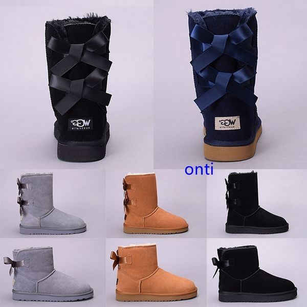 

women winter snow boots australia wgg boot lady girl tall short kneel ankle black grey navy blue red casual outdoor shoes ing