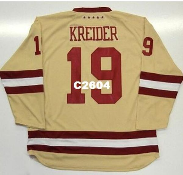 

real men real full embroidery #19 chris kreider boston college eagles hockey jersey or custom any name or number jersey, Black;red