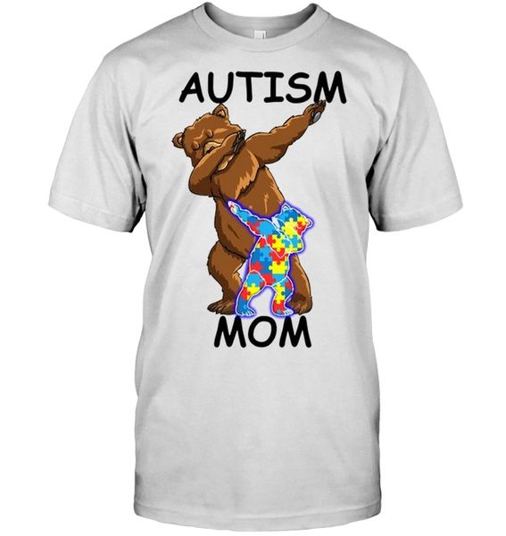 

brand autism mama bear t-shirt 2019 men's short sleeve t-shirt, White;black
