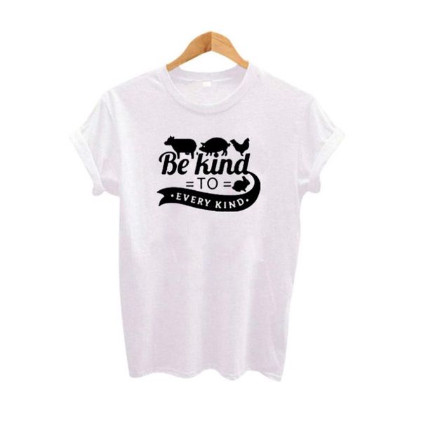 

women kind person kawaii tee shirt streetwear ladies t shirt summer new be kind to every ulzzang harajuku t, White