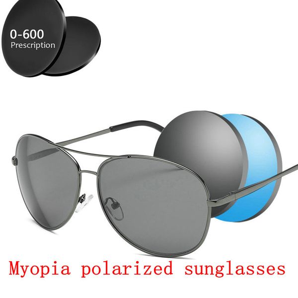 

prescription myopia polarized sunglasses men women 0 to -600 minus degree optical pilot polarized sun glasses male uv400 fml, White;black