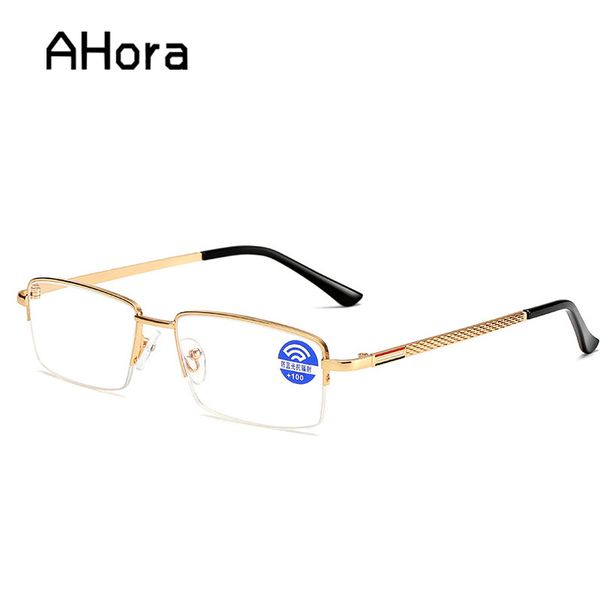 

sunglasses ahora half frame blue light blocking reading glasses metal presbyopia +1.0 1.50 2.0 2.5 3.0 3.5 4.0, White;black