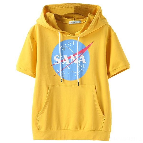 

summer 2020 loose large-sized short-sleeved t- t- women's versatile half-sleeved shirt hooded base shirt cotton y11, White