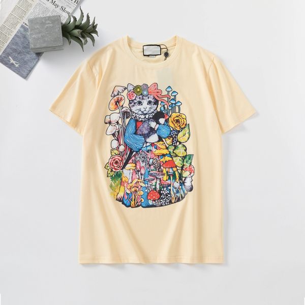 

2020 new summer style casual women's 087 digital print ice porcelain cotton t-shirt -2xl 101068, White