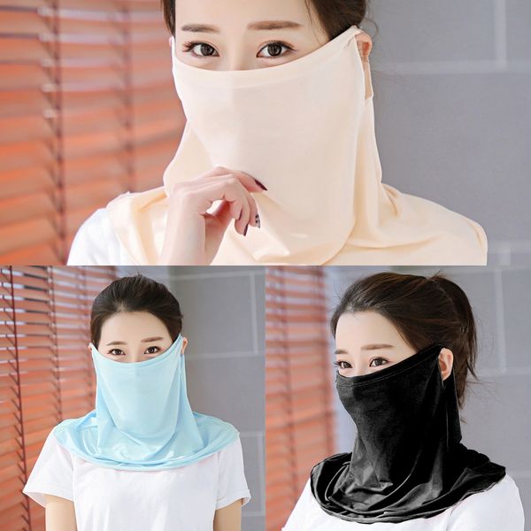

wmw2j hiking scarf ice silk tube running men women bandana mask outdoor sports face cycling training balaclava fishing masks scarf, Black