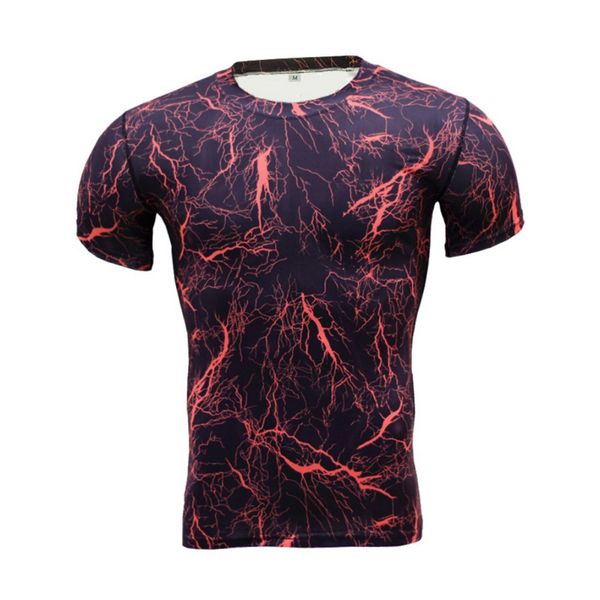 

men's running t-shirt breathable polyester spandex quick drying short sleeve sports tees male shirt clothes, Black;blue