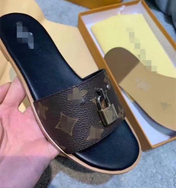 

2020 летняя обувь пляжные тапочки мода brandlock женский cd сандалии оригинальный открытый слайды белый женщины luxurydesigner слайд, White