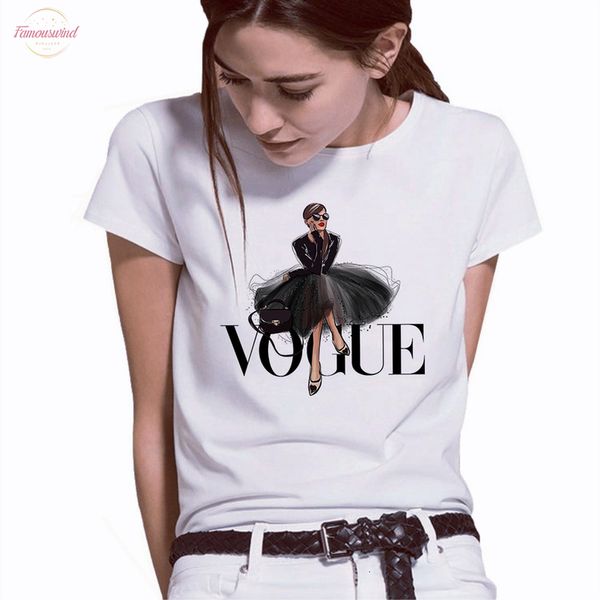 

2020 new arrivals fashion vogue printed t shirt women harajuku trend style o neck t shirts summer short sleeve casual tshirt top, White