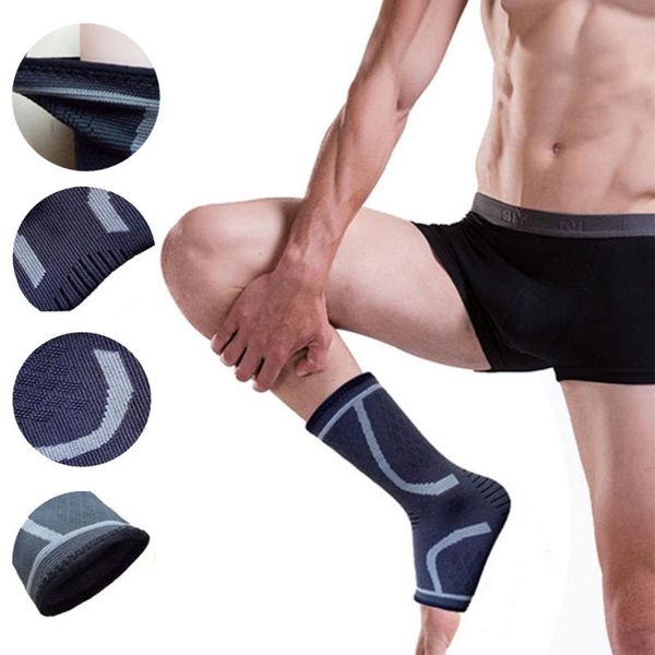 

2pcs ankle brace compression support sleeve elastic breathable for recovery joint pain stabiliser sports socks y4, Blue;black