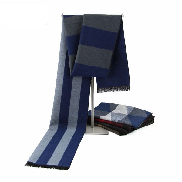 

черные полосы толстый мягкий теплый шарф длинные мужчины имитация кашемира мужчины шарфы обруча шали 30 * 180см рождественский подарок зима, Black;gray