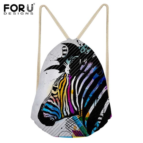 

forudesigns art horse pattern drawstring bags fashion casual women travel for school backpacks daily softpack shoes storage bag