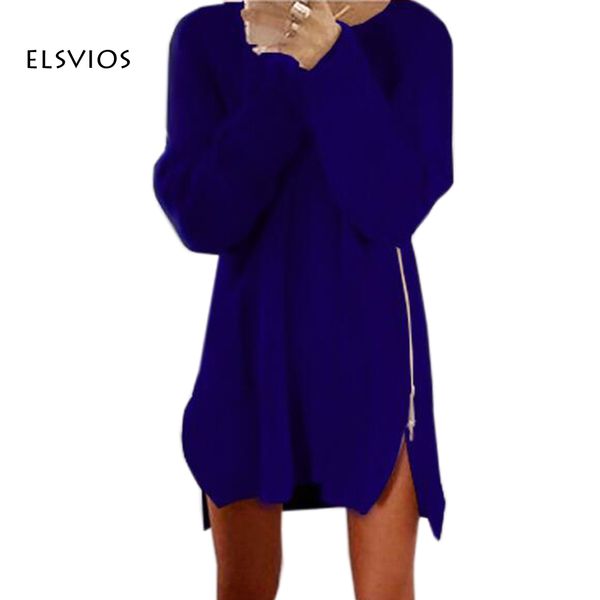 

elsvios 2017 casual warm winter autumn women sweater knit fashion elegant long sleeve zipper womens clothing plus size 21 colors, White;black
