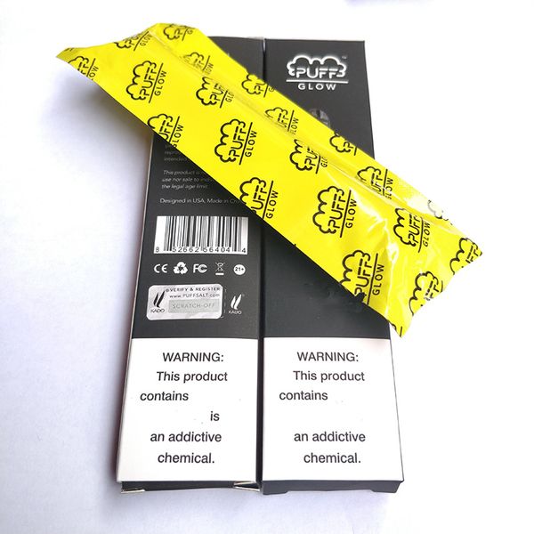 

Puff Glow 1.4ml Disposable E-cigarettes Device Pods LED Puff Bar Glow disposable vape pen Sticker Kit 280mAh Battery Pre filled Vaporizer