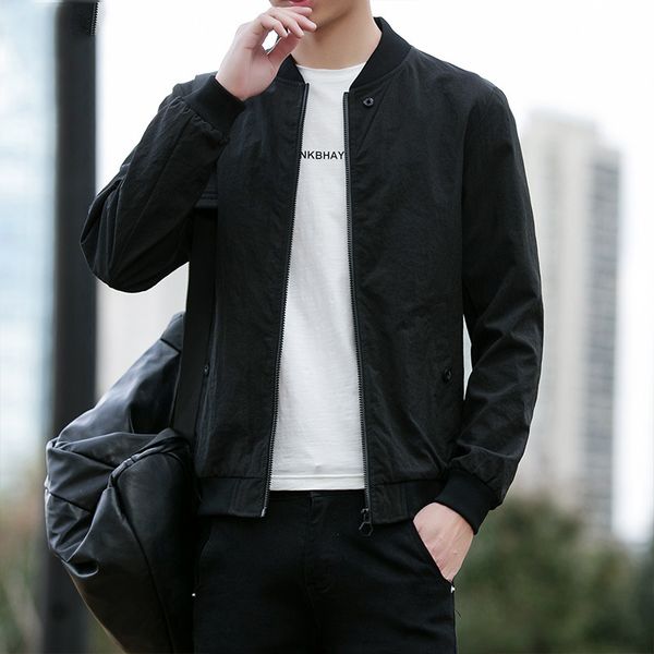 

2019 autumn & winter new style men jacket korean-style slim fit coat men baseball uniform trend of fashion men's wear, Black;brown